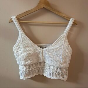 Hollister Crochet Crop Top in White